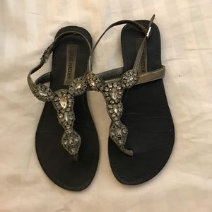Jeweled t-strap sandal